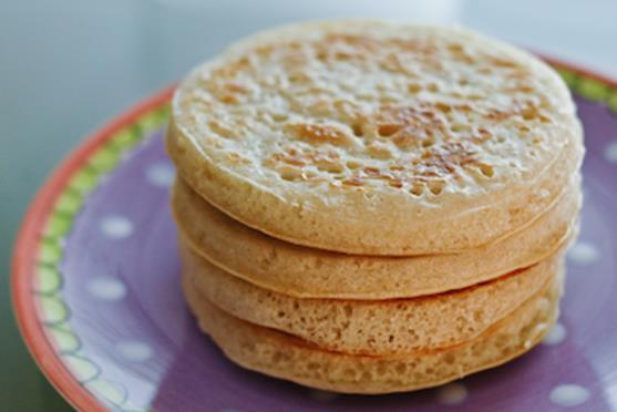 Quick and Easy Crumpets Serves 12 Cooking Time Prep time 15 mins, cook 30 mins (plus cooling, proving, standing) 800 ml milk 40gm butter, plus extra, softened, for greasing and cooking 2 tsp caster