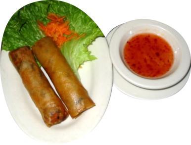 Gỏi Cuốn Gà Nướng (2) 4.25 Fresh spring rolls stuffed with grilled marinated chicken, served with sauce 4. Gỏi Cuốn Chay (2) 3.75 Fresh salad spring rolls served with peanut sauce 5.
