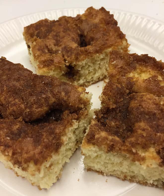 RECIPE: Coffeecake with Topping continued Baking Tip for Topping: To cut in butter or margarine, use a pastry blender or fork.