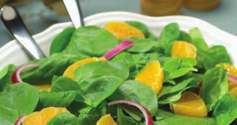 Instructions: 1. Wash and dry spinach. Tear or chop it into bite-sized pieces and place in a serving bowl. 2. Finely grate a small amount of peel from the orange and put it in a small jar or cup. 3.