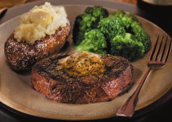 All steaks are served with two sides. Louisiana Sirloin* This fresh 12-oz. sirloin is grilled with Cajun seasonings and topped with Cajun butter. 18.