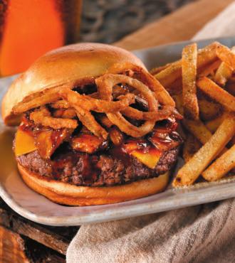 All Burgers and Sandwiches are served with hot, seasoned fries or Sweet Potato Fries. We d be happy to substitute a chicken breast (Cal 160) for any burger at no extra charge.
