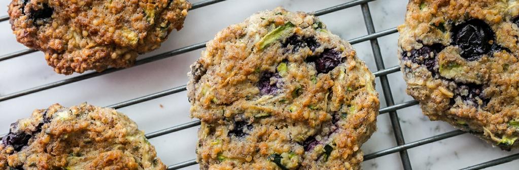 Blueberry Zucchini Breakfast Cookies 45 minutes Banana Egg (large, room temperature) Coconut Oil (melted) Maple Syrup Zucchini (small, shredded) Oat Flour Oats (quick or traditional) Baking Powder