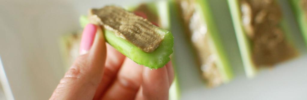 Celery with Sunflower Seed Butter 5 minutes Celery (sliced into sticks) Sunflower Seed Butter Spread
