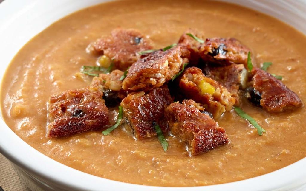Pumpkin and Sweet Potato Soup with Spicy Black Bean Croutons Spicy Black Bean Burger Patties #28989-97765 A/E Appetizer/Entrée Lunch/Dinner 1.