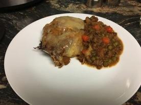 Shepherd s Pie Serves 5 Preparation time: 35 mins Cooking time: 5 ¼ hours Ready in: 6 hours 900g (2 lb) potatoes, peeled and quartered 2 tablespoons butter 60ml (3 tablespoons) milk ¾ teaspoon salt ½