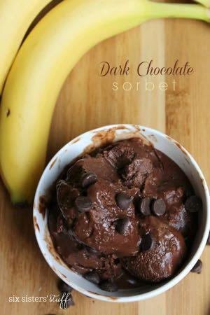 HEALTHY PLAN DARK CHOCOLATE SORBET D E S S E R T Serves: 6 Prep Time: 5 Hours Cook Time: 8 Minutes Calories: 366 Fat: 10.9 Carbohydrates: 62.7 Protein: 5.8 Fiber: 2.6 Saturated Fat: 6.