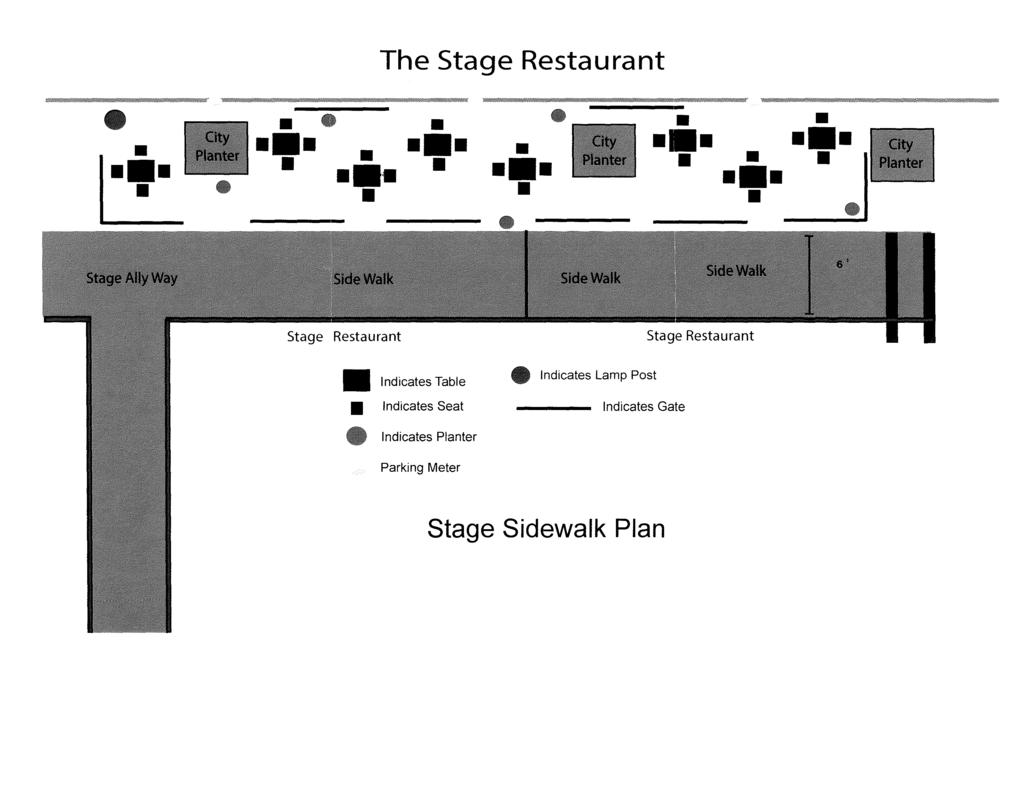 II Ill The Stage Restaurant II Ill II _: J II II II Indicates Table Indicates Seat