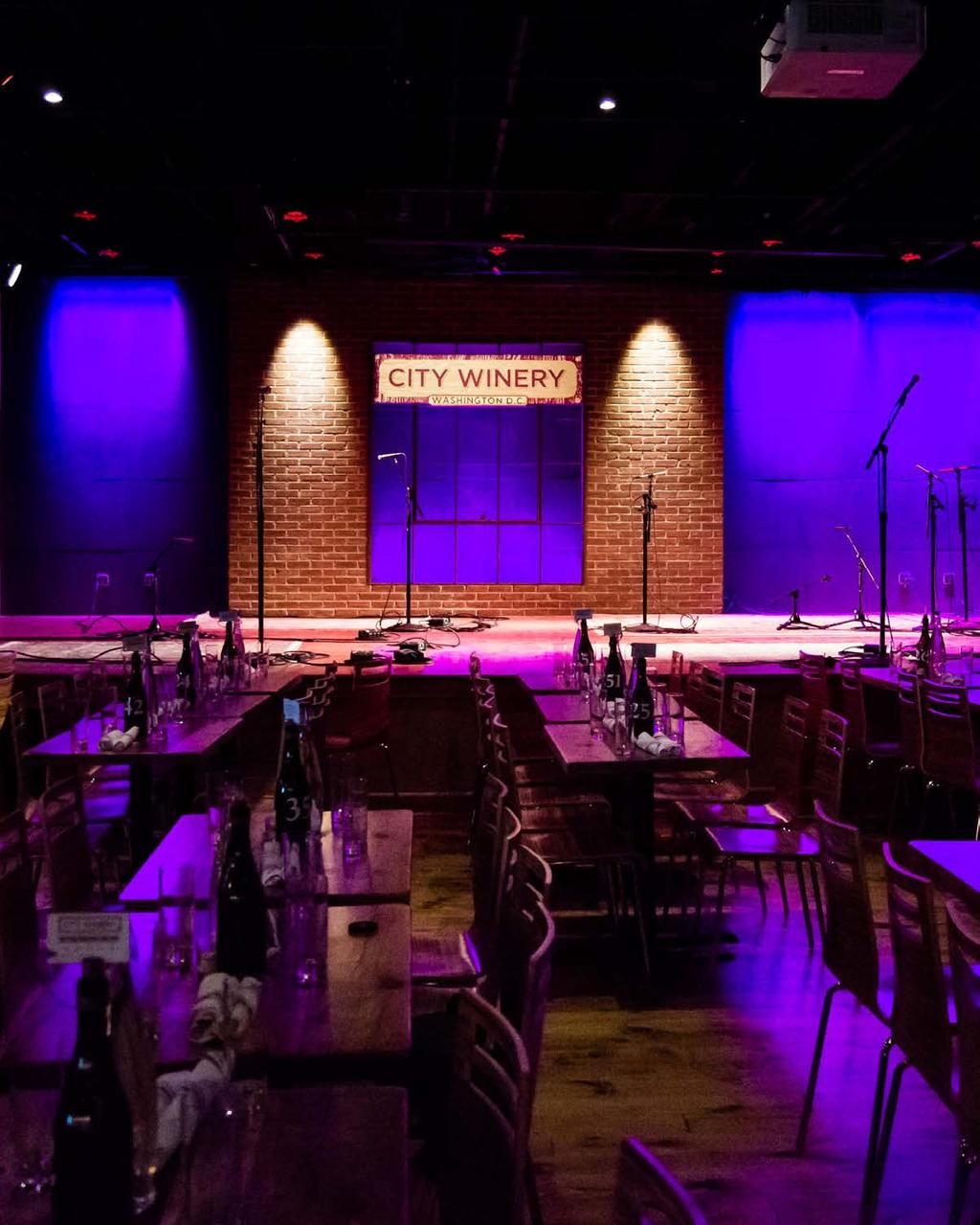 Listen... City Winery provides a state of the art audio and visual system to accommodate all of our clients needs.