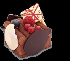 of chocolate mouse and sponge cake on