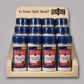 Real Salt packs - 9 oz. Shakers $52.43 Many salts contain anti-caking agents and even dextrose (sugar). Many have been heat processed and stripped of their natural trace minerals.