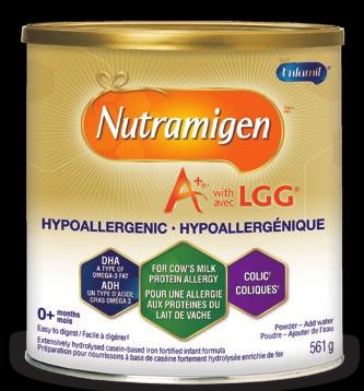 Nutramigen A + with LGG The ONLY extensively hydrolyzed formula with LGG culture.