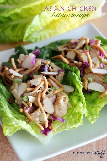 DAY 2 HEALTHY PLAN ASIAN CHICKEN LETTUCE WRAPS M A I N D I S H Serves: 6 Prep Time: 10 Minutes Cook Time: Calories: 508 Fat: 27.2 Carbohydrates: 11.6 Protein: 47.8 Fiber: 2.