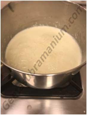 ~ 31 ~ 9. RIPE MANGO ICE-CREAM Ingredients: Mangoes: 3 medium Milk: 2 liters full cream Sugar : 1 cup Nuts: almonds, pistachios chopped fine : ¼ cup Pure ghee: 2 tbsp Method: 1.