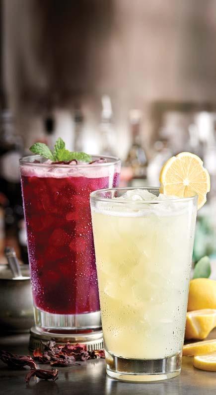zeroproof Alcohol-Free Drinks Hibiscus Handcrafted lemonade, house-made hibiscus grenadine, splash of club soda. 3.