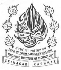NATIONAL INSTITUTE OF TECHNOLOGY HAZRATBAL, SRINAGAR- 190006 (J&K) (Planning & Development Wing) Notice inviting offers for Running of Institute Cafeteria.