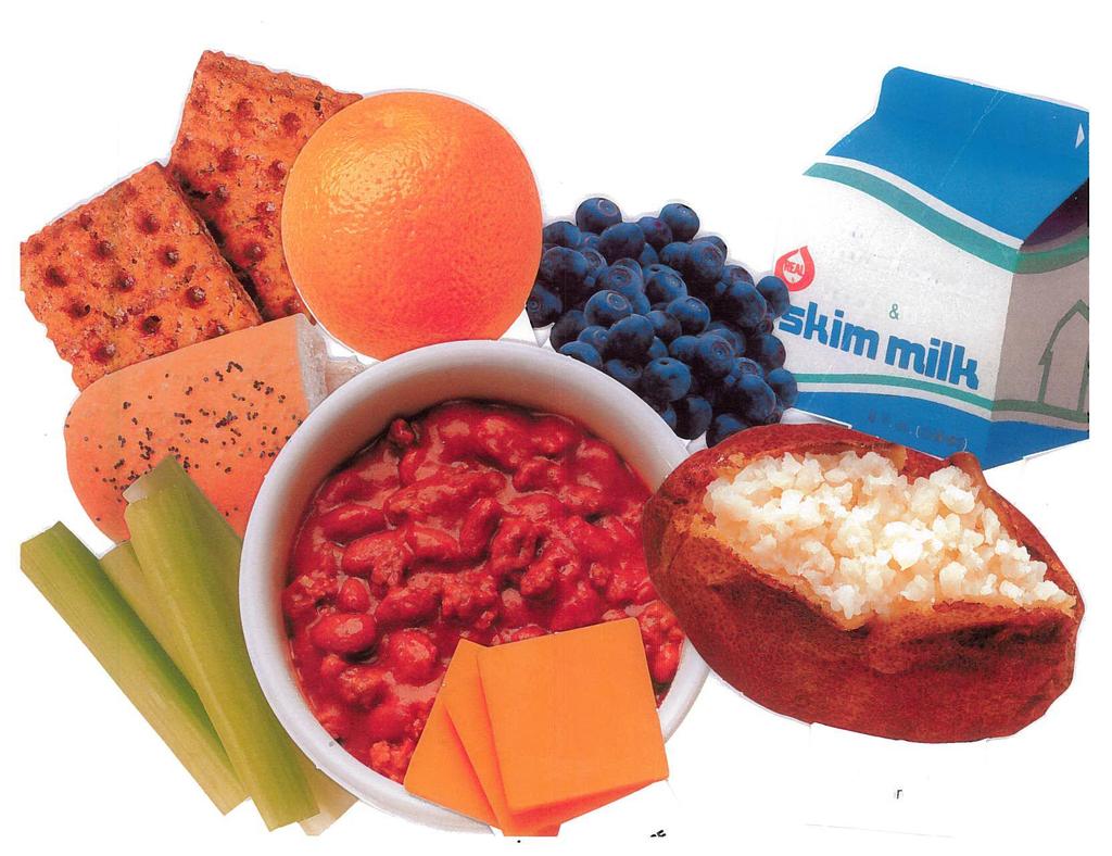 Menu planned for Grades 9-12 Choice: 2 fruit 3 veggies 2 grain 1 m/ma 1 milk Chili and Beans Milk-Skim 1 cup Wheat Crackers (WGR)-Grain 1 oz. eq. Orange (med.