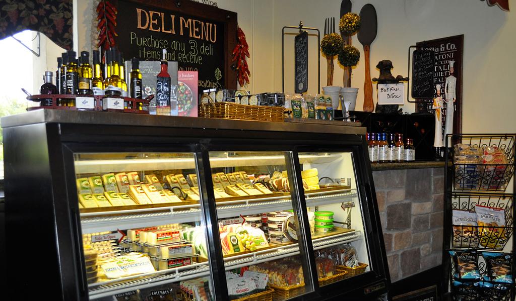 specialty cheeses, delicious meats, olive oils, balsamic