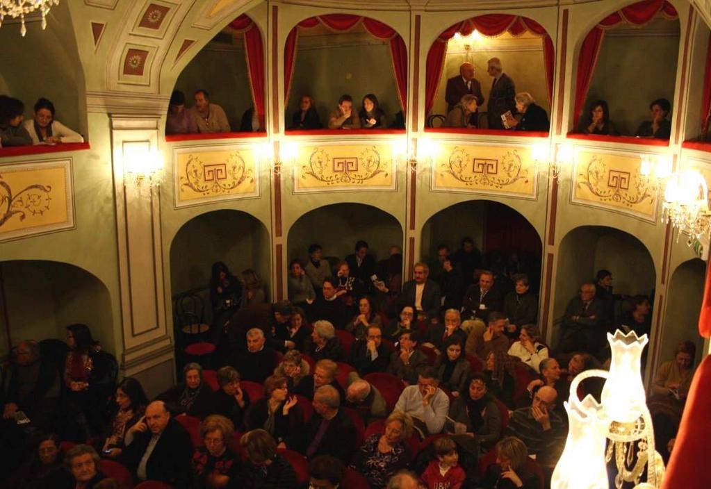 The little theater ( 300 sq mt ) built in the first half of the 19th century, counts just 95 seats ; it s a meeting place for the owner s personal use Baron Corrado Arezzo of Donnafugata that used to