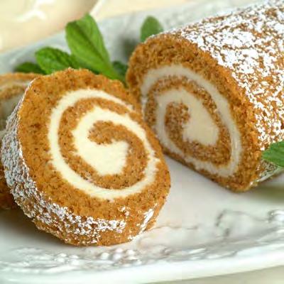 RECIPE By: Hope Pumpkin Roll INGREDIENTS INSTRUCTIONS CAKE: 1/4 cup powdered sugar (to sprinkle on towel) 3/4 cup all-purpose flour 1/2 teaspoon baking powder 1/2 teaspoon baking soda 1/2 teaspoon