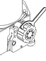- Assemble the blade (4) on the shaft of the blade unit, as shown in the figure - make sure the locking device () is lifted - fit the fixing pin