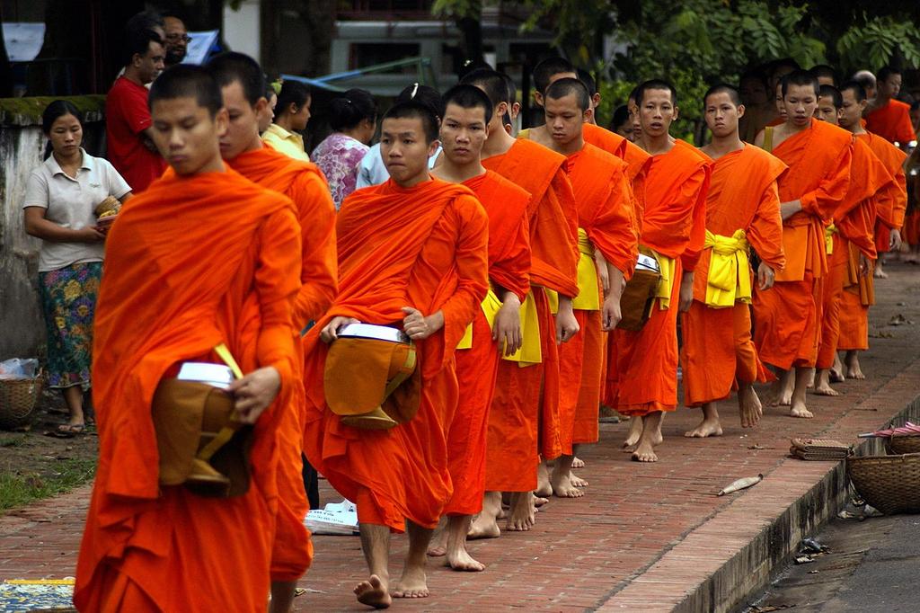 Buddhist adepts wearing