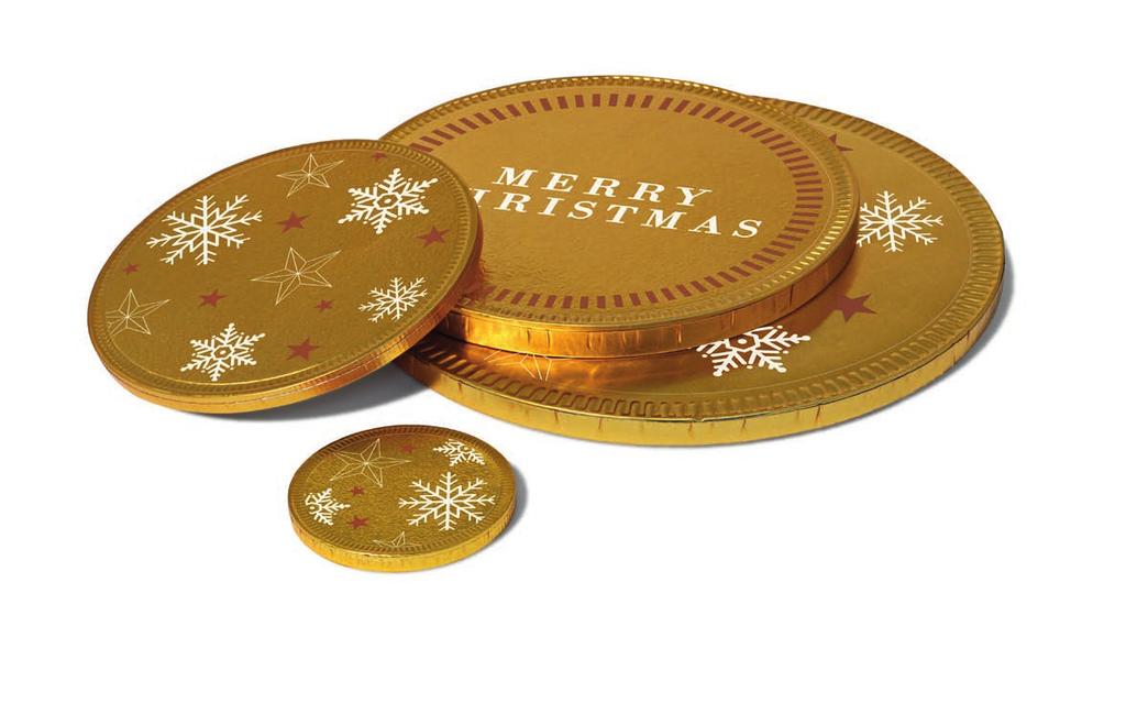 CHOCOLATE MEDALLIONS Our stylish new gold foil chocolate Medallions are the perfect giveaway for this festive season.