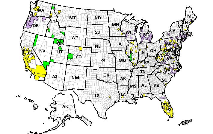 Jan. 2013: SWD Distribution in U. S. National Agricultural Pest Information System (NAPIS).