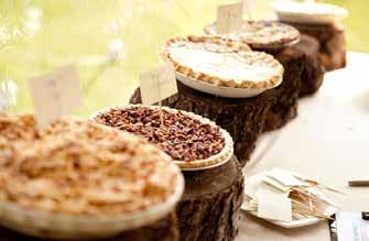 Desserts PIES - $18 (8 SLICE) OTHER DESSERTS Streusel Topped Apple Pie with Captain Morgan Spiced Rum Sauce Pecan Pie with Tennessee Bourbon Brown butter Sauce Chocolate Cream Pie with Chantilly