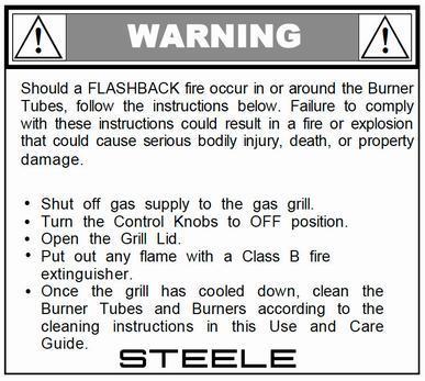Safety and Installation Instructions UNIT INSTALLATION: our STEELE GAS GRILLS comes pre-assembled and requires very little setup.