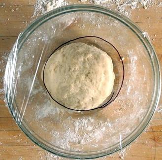 Turn on to first speed with hook attachment for 1 minute. 3. Add the remaining ¼ cup flour (this will total to 1 and ½ cups).