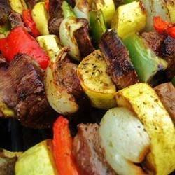 Kabobs Servings: 10 Yield: 10 servings Cook: 10 minutes Preparation Time: 30 minutes 1/2 cup teriyaki sauce 1/2 cup honey 1/2 teaspoon garlic powder 1/2 pinch ground ginger 2 red bell peppers, cut