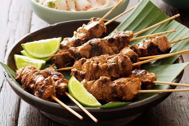Red Curry Lamb Skewers with Noodles Servings: 4 You'll need 12 pre-soaked bamboo skewers 2 tablespoons Ayam Thai red curry paste 1/3 cup coconut milk 1 tablespoon finely chopped fresh coriander