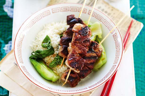 Chinese Pork Skewers Servings: 4 You'll need 12 pre-soaked bamboo skewers.