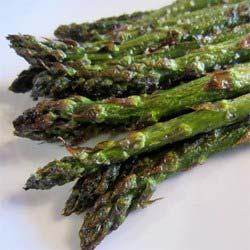 Grilled Asparagus Servings: 4 Yield: 4 servings Cook: 3 minutes Preparation Time: 15 minutes 1 pound fresh asparagus spears, trimmed 1 tablespoon olive oil salt and pepper (to taste)