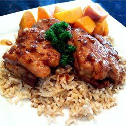 Grilled Chicken Adobo Servings: 8 Yield: 8 servings Cook: 35 minutes Preparation Time: 15 minutes 1 1/2 cups soy sauce 1 1/2 cups water 3/4 cup vinegar 3 tablespoons honey 1 1/2 tablespoons minced