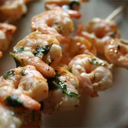 Grilled Marinated Shrimp Servings: 6 Yield: 6 servings Cook: 10 minutes Preparation Time: 30 minutes 1 cup olive oil 1/4 cup chopped fresh parsley 1 lemon, juiced 2 tablespoons hot pepper sauce 3