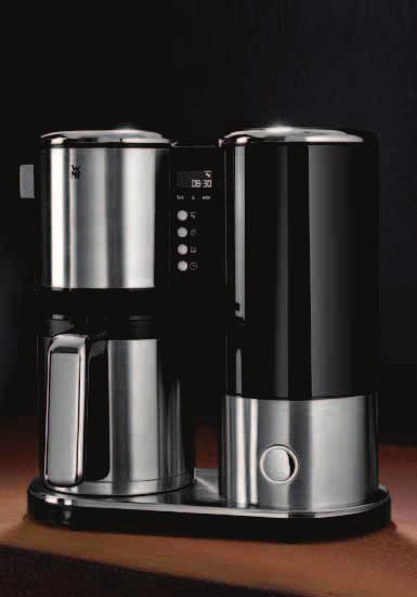 LINEO The WMF LINEO breakfast series in matt brushed Cromargan stainless steel, which consists of a drip coffee machine with a Cromargan stainless steel vacuum jug, a drip coffee machine with an