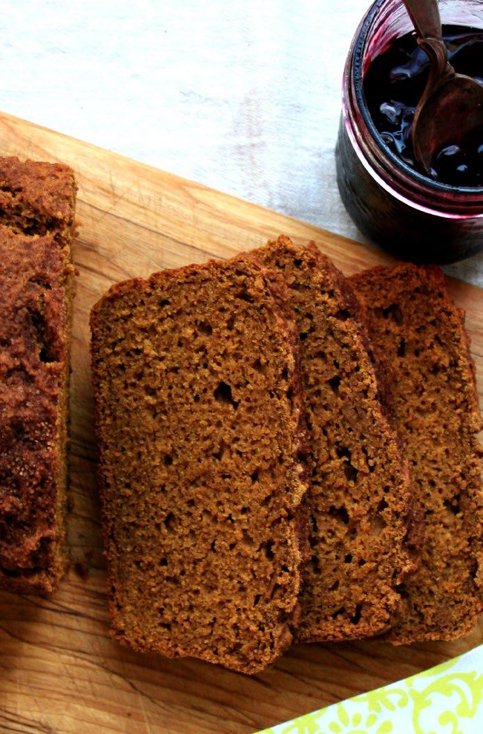 Pumpkin Spice Bread with Molasses and Ginger Adapted from Food52 2 ½ cups flour ½ tsp baking soda 1 tsp baking powder ½ tsp salt 2 tsp ground cinnamon 1 tsp ground ginger ½ tsp ground nutmeg 1 egg 1