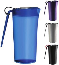 REMOVABLE INSULATING INNER FLASK WITH 1 LITRE CAPACITY. SILICONE SAFETY STRAP. PERFECTLY STACKABLE.