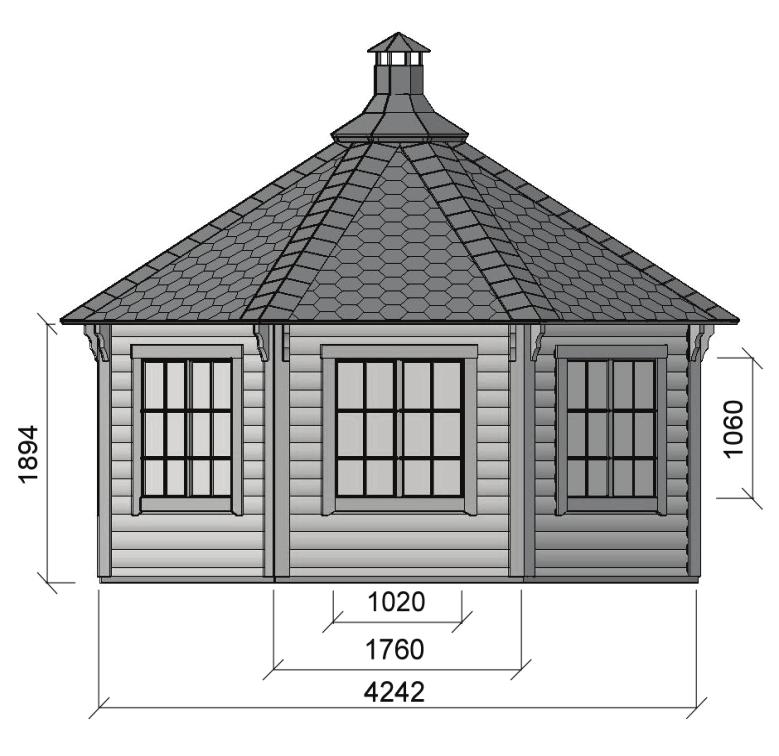 more opening windows or closed walls; Pavilion without a grill is available; Additional products can be found on page 4.