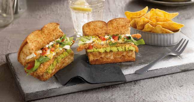 TEX MEX DREAM Breaded chicken fillet roll with guacamole, sweetcorn, jalapeño Chilli and coriander mayonnaise 2 ROCK & ROLL sliced through the centre. Great for sharing!