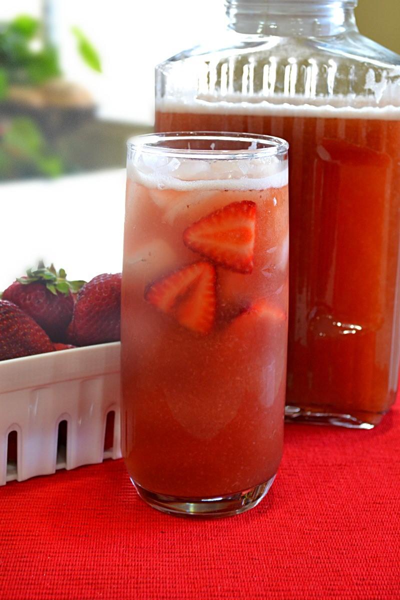 REFRESHING STRAWBERRY TEA For the Strawberries: 1 pound container of fresh strawberries, chopped 2 tablespoons granulated sugar 3 tablespoons water For the Tea: 2 quarts water, divided 5 tea bags 2/3