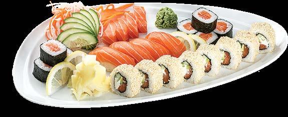 sushi platters Our edible works of art are made with only grade A sushi quality fish. Choose from these party platters or ask our Sushi Chefs to create one with your favorites.