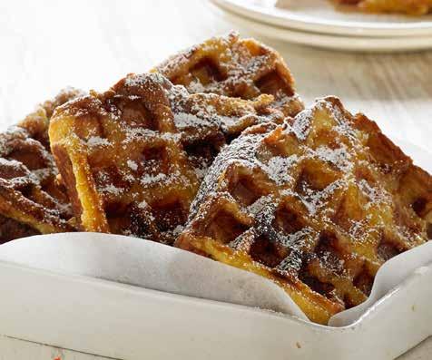 French brioche and marmalade SERVES 8 waffles PREP 10 COOK 10 Ingredients 4 eggs 1½ cups milk ¾ cup cream 1 teaspoon vanilla extract 2 tablespoons maple syrup 45Og day old brioche, cut into 8 thick