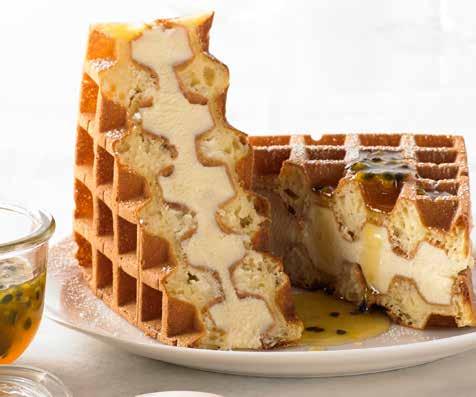 Lemon ricotta cheesecake SERVES 12 waffles PREP 20 COOK 15 Ingredients 4 eggs, separated 2½ cups milk 200g unsalted butter, melted and cooled 2 teaspoons vanilla extract 3 cups self-raising flour ¼