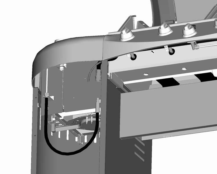 Place the Left Fryer Assembly against the Firebox and on top of the Left Rear Panel.