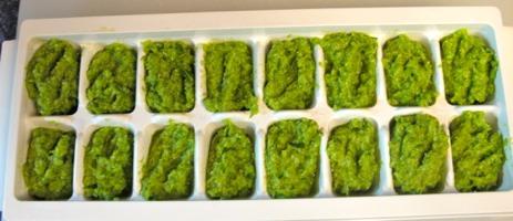 NOTE: I also have made this sort of pesto without the cheese. Then I pour into ice cube trays and freeze overnight. I call this herb paste.