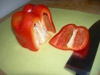 Turn the pepper so it's sitting on that nice stable flat side you just made.