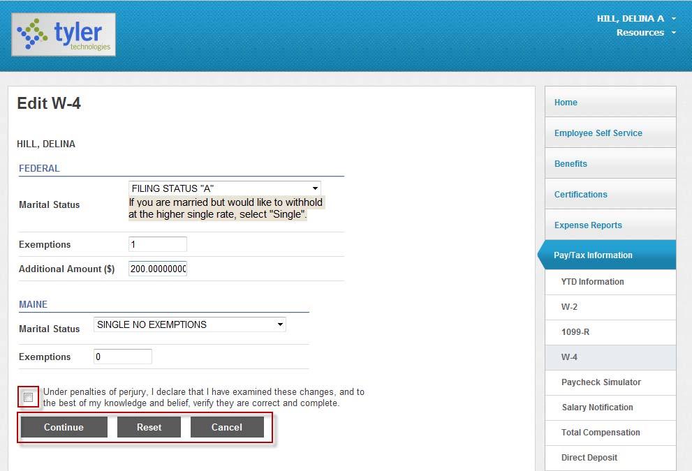 3. Verify that the information is correct by selecting the acknowledgement check box. 4.